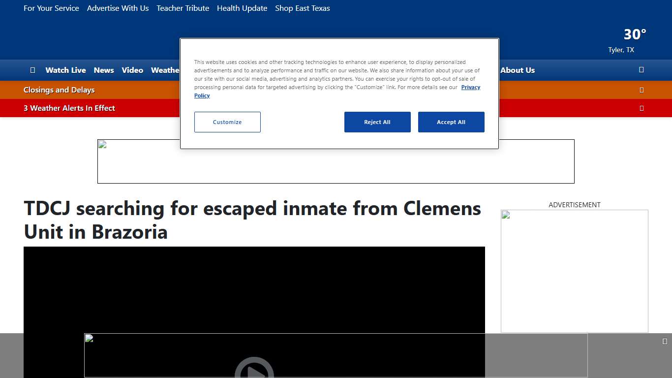 TDCJ searching for escaped inmate from Clemens Unit in Brazoria